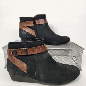 Rockport Womens Cobb Hill Joy Black Ankle Boot Size 7W